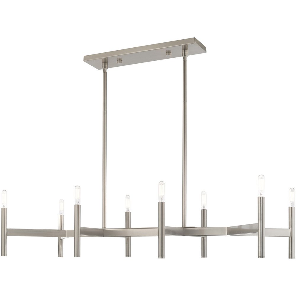 Eight Light Dimmable Chandelier With Shades