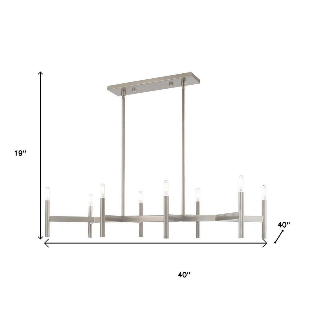 Eight Light Dimmable Chandelier With Shades