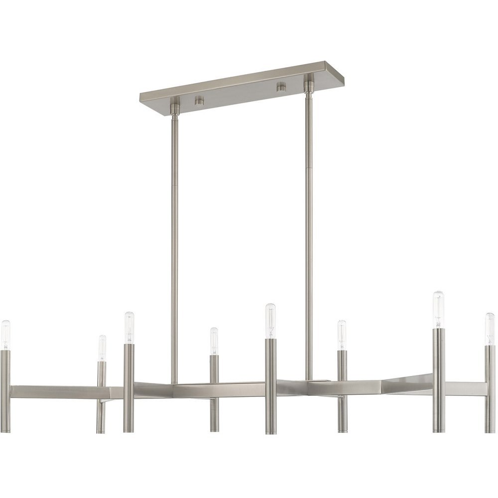 Eight Light Dimmable Chandelier With Shades