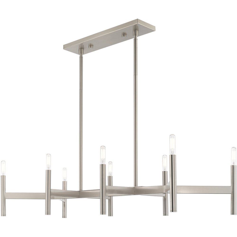 Eight Light Dimmable Chandelier With Shades