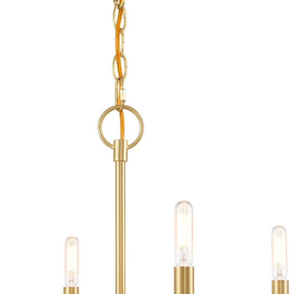 Four Light Dimmable Chandelier With Shades