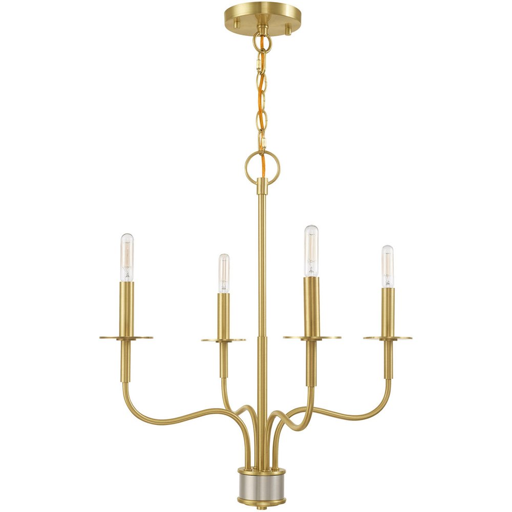 Four Light Dimmable Chandelier With Shades