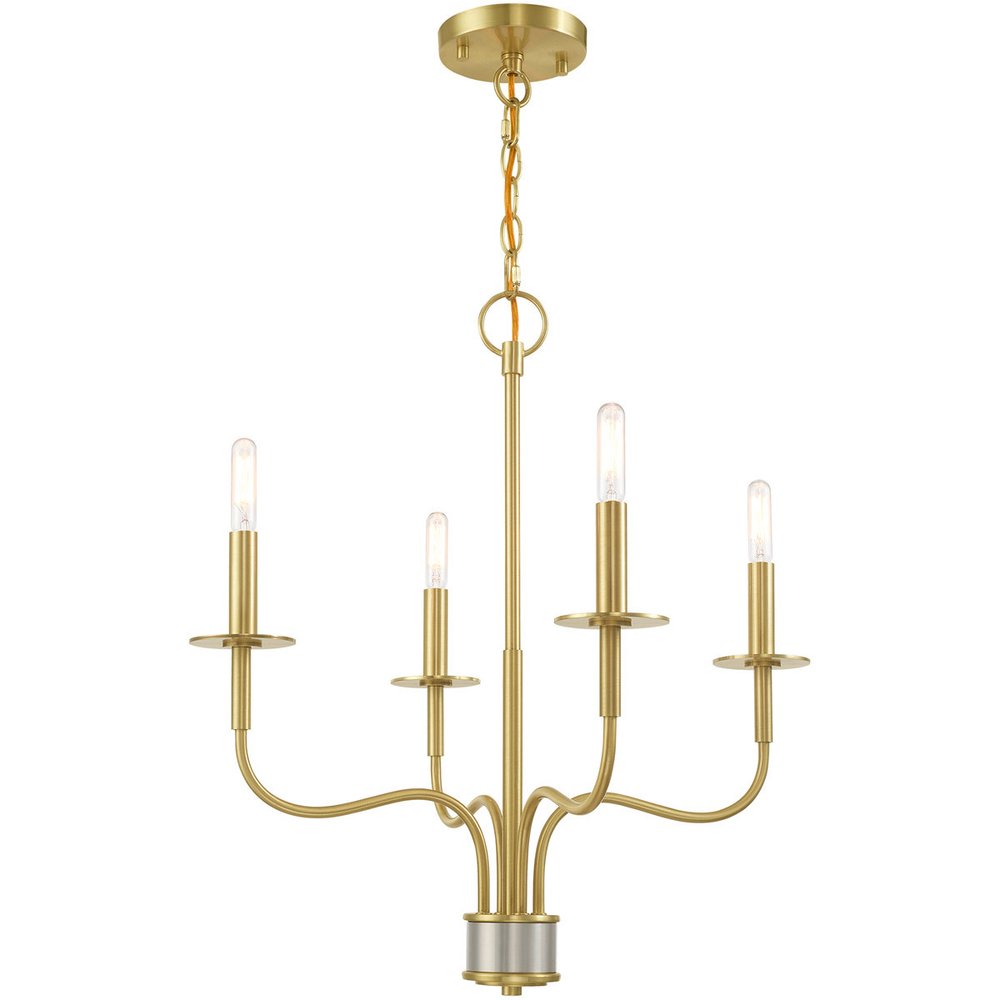 Four Light Dimmable Chandelier With Shades