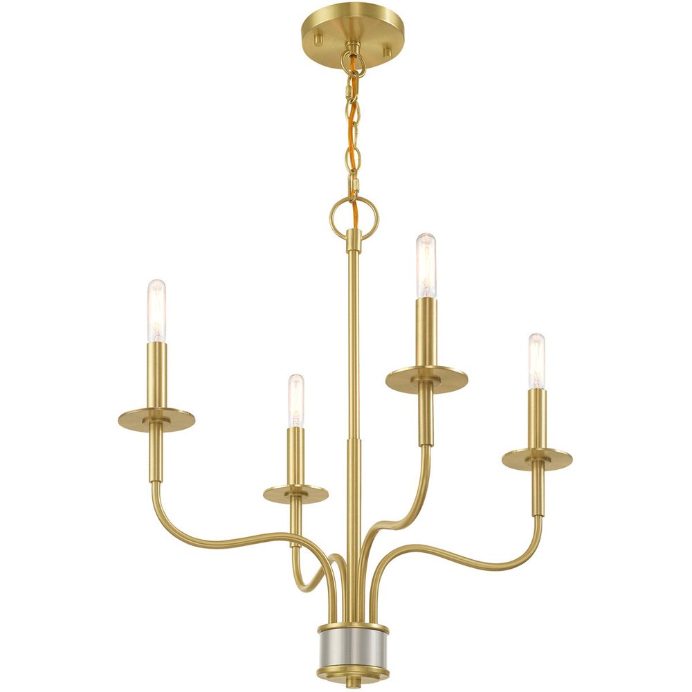 Four Light Dimmable Chandelier With Shades