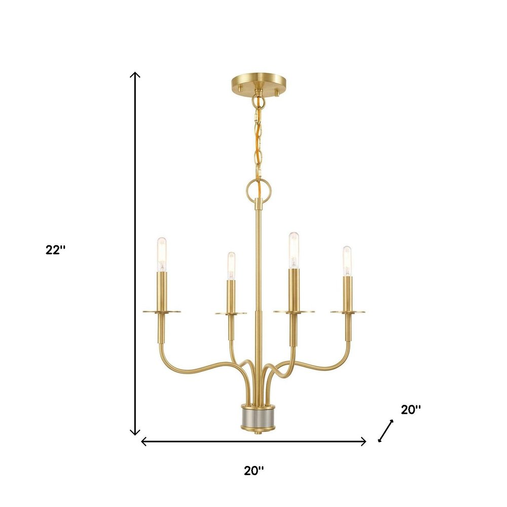 Four Light Dimmable Chandelier With Shades