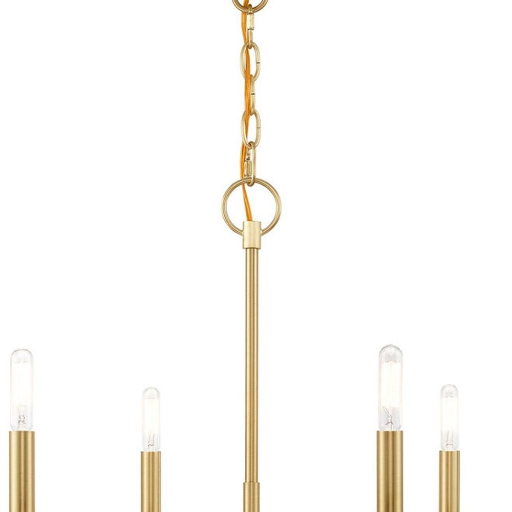 Six Light Dimmable Chandelier With Shades