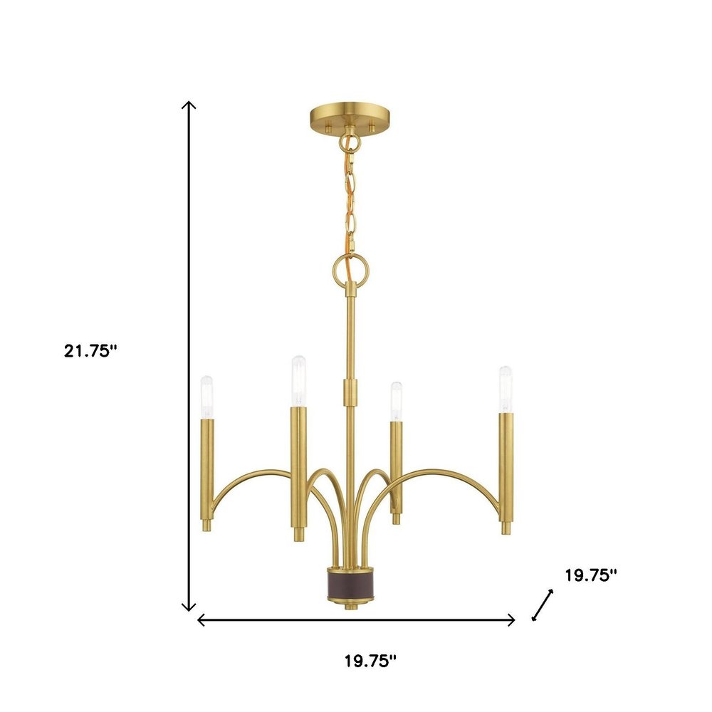 Four Light Dimmable Chandelier With Shades