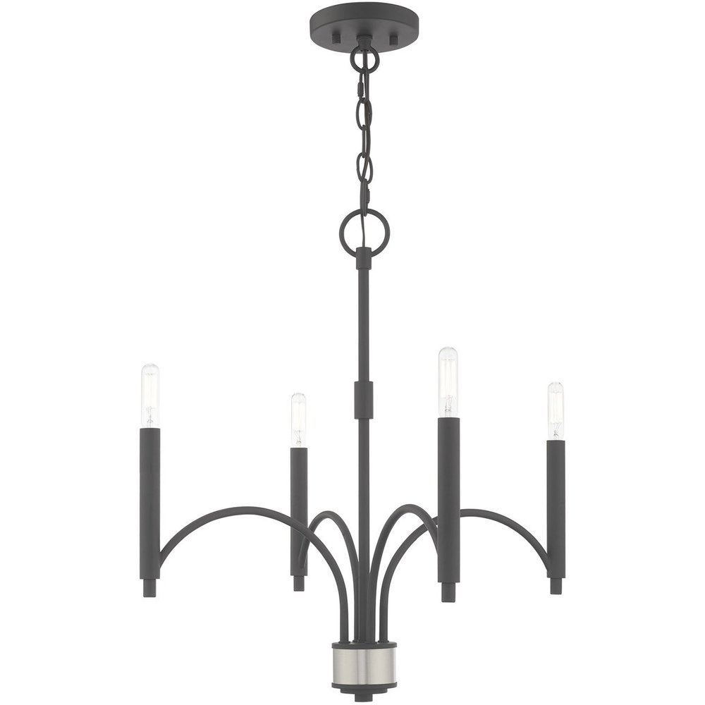 Four Light Dimmable Chandelier With Shades