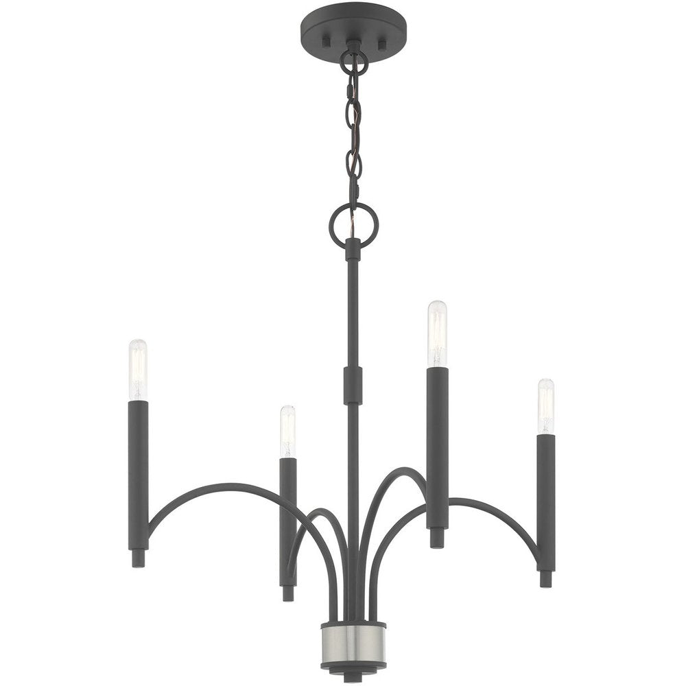 Four Light Dimmable Chandelier With Shades