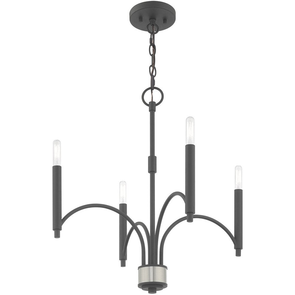 Four Light Dimmable Chandelier With Shades