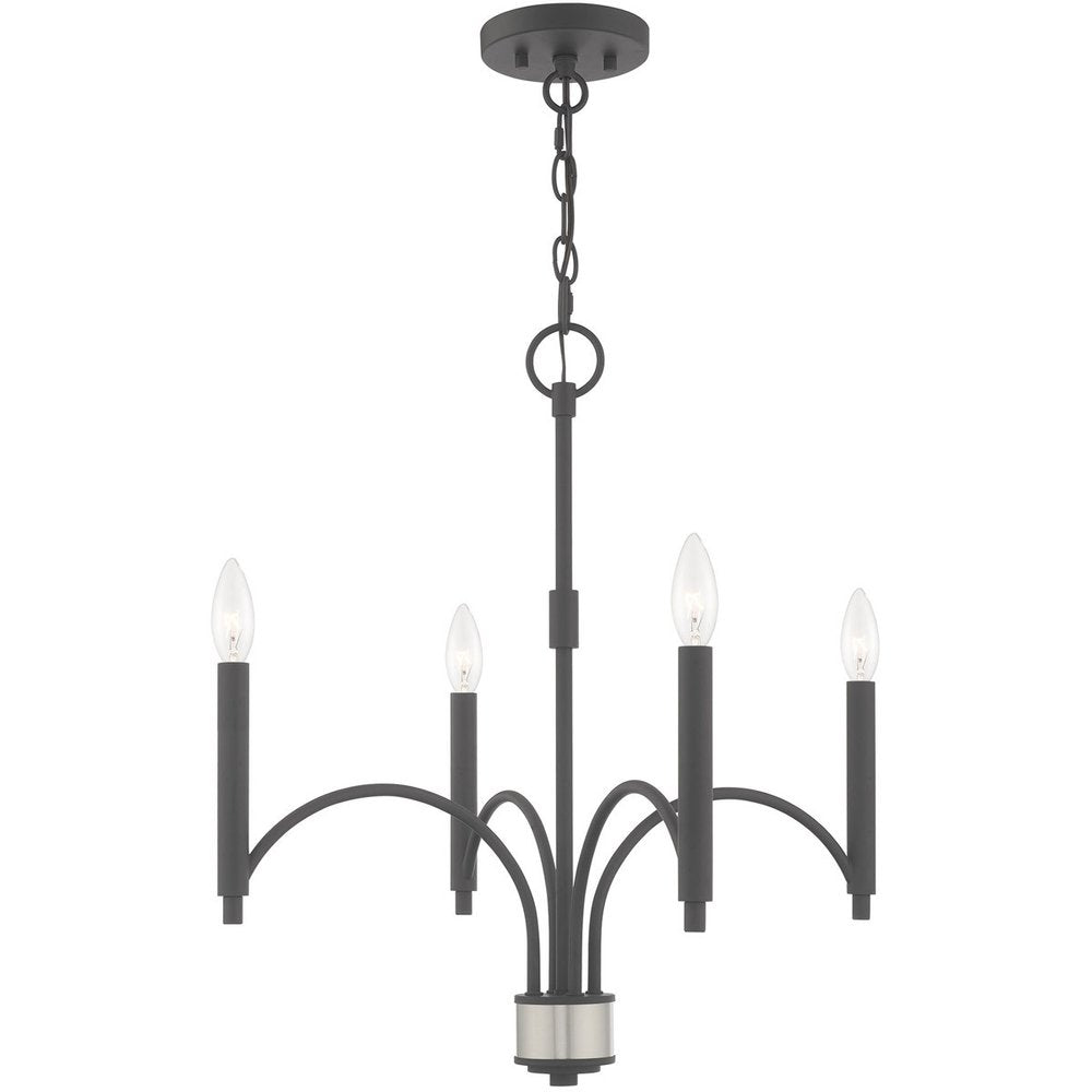 Four Light Dimmable Chandelier With Shades