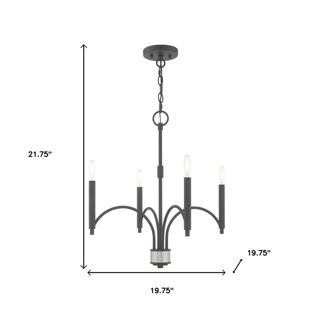 Four Light Dimmable Chandelier With Shades