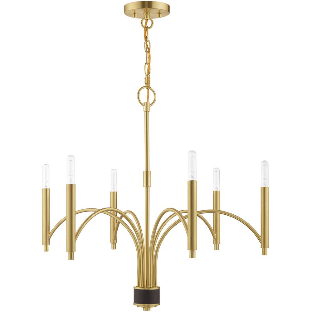 Six Light Dimmable Chandelier With Shades