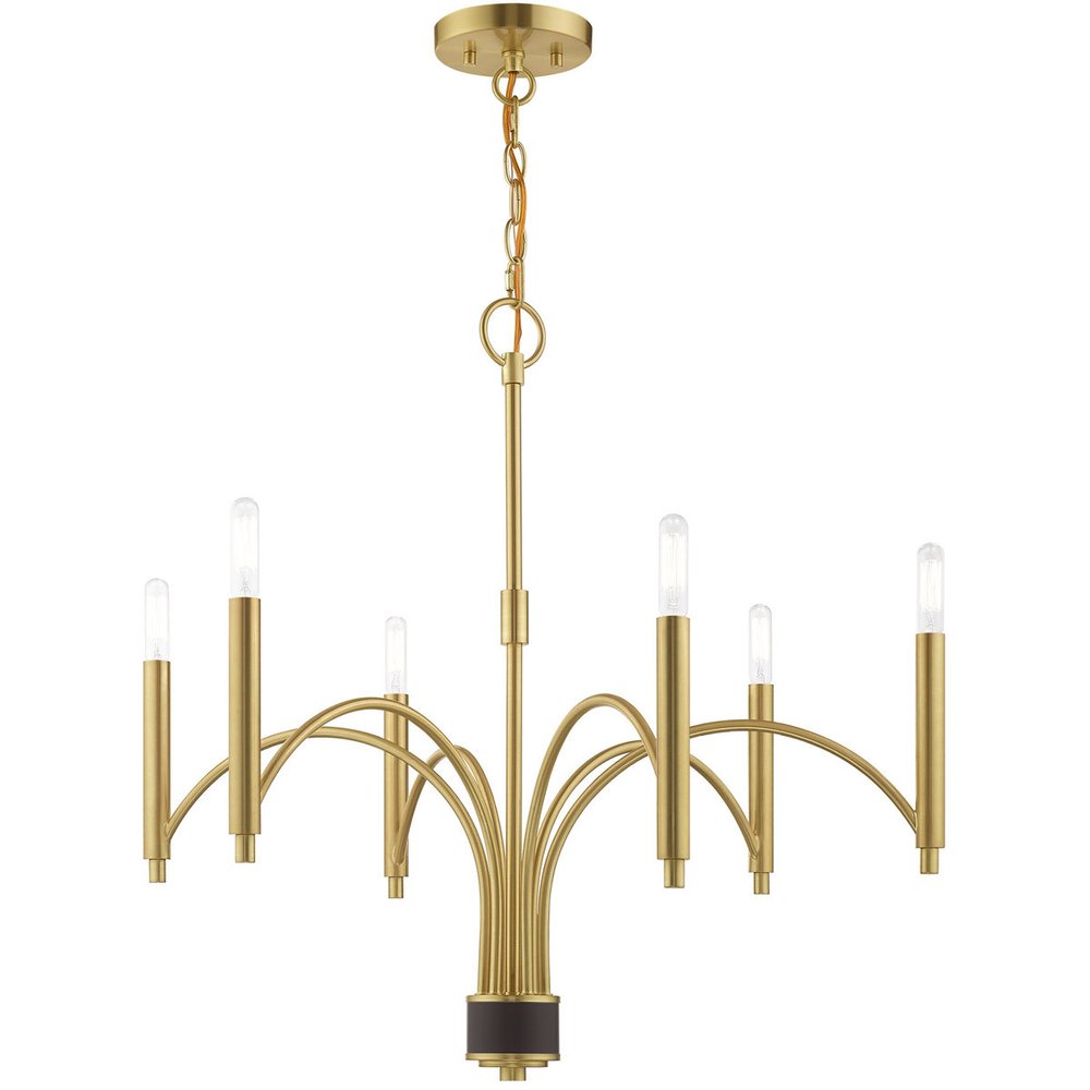 Six Light Dimmable Chandelier With Shades