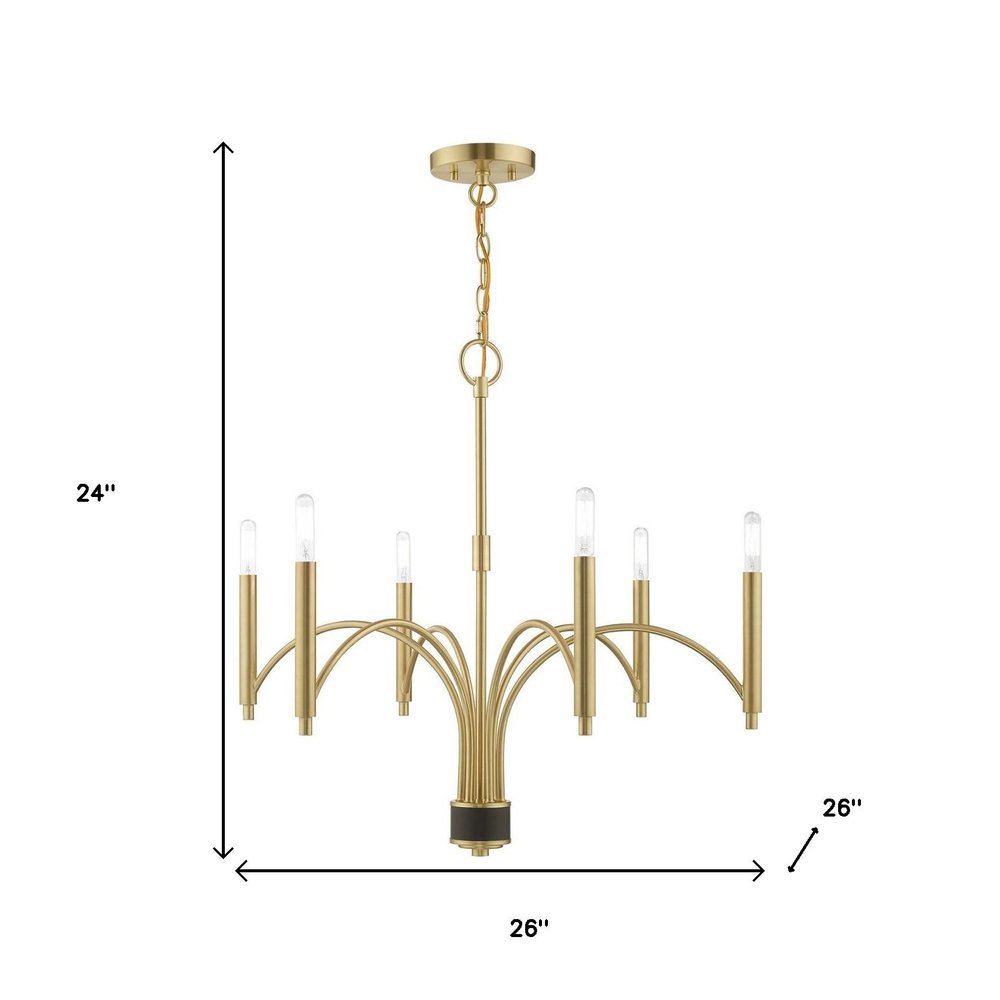 Six Light Dimmable Chandelier With Shades