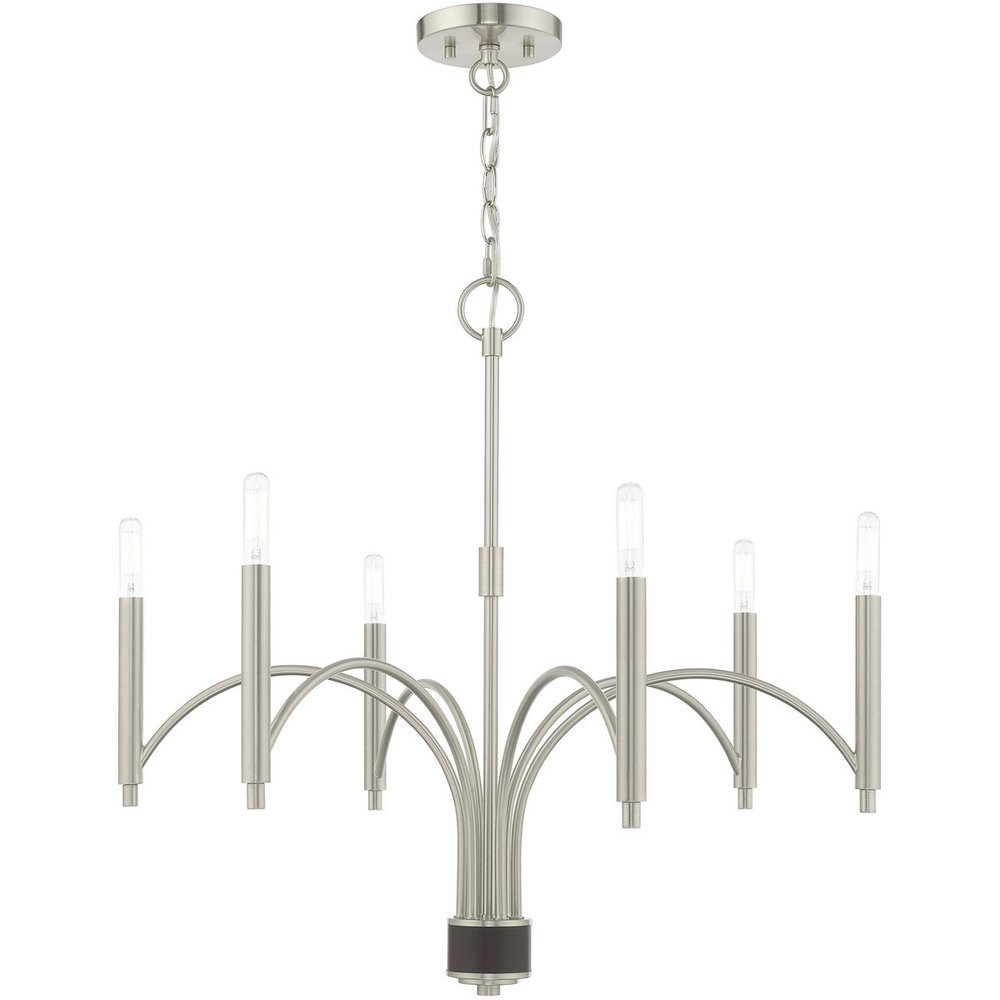Six Light Dimmable Chandelier With Shades