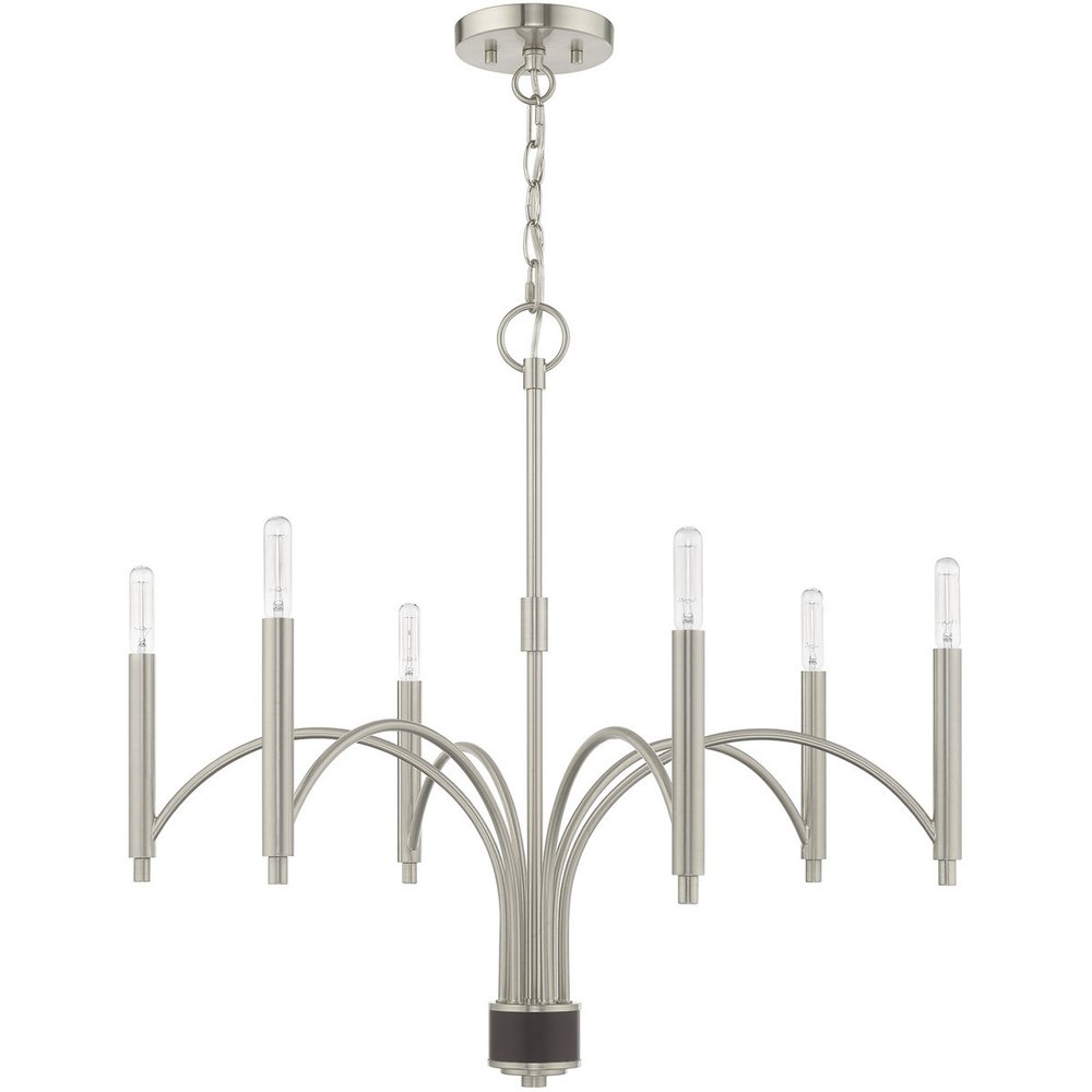 Six Light Dimmable Chandelier With Shades
