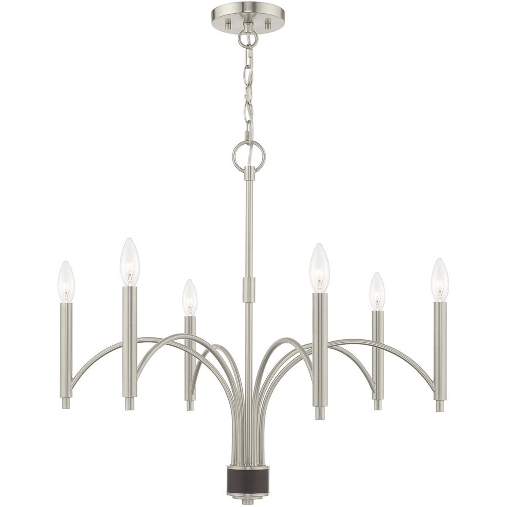 Six Light Dimmable Chandelier With Shades
