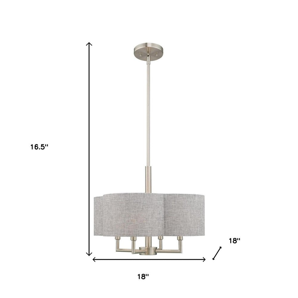 Four Light Dimmable Chandelier With Shades