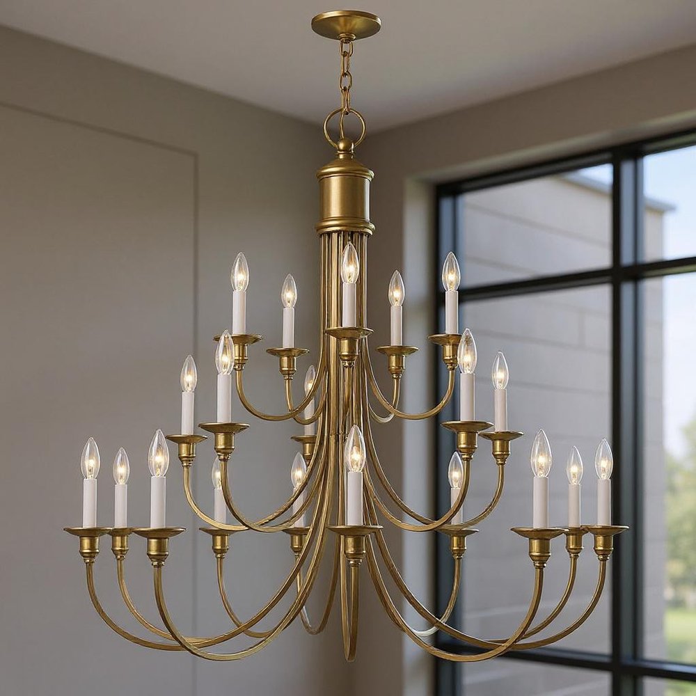Multi Light Dimmable Chandelier With Shades