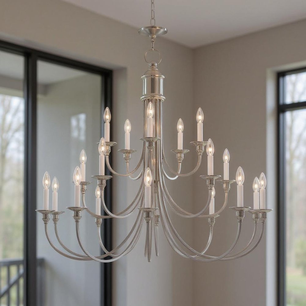 Multi Light Dimmable Chandelier With Shades