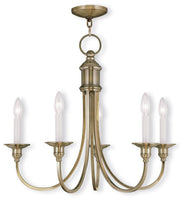 Five Light Dimmable Chandelier With Shades