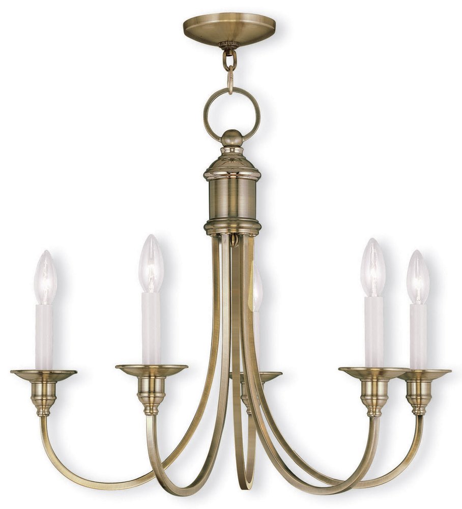 Five Light Dimmable Chandelier With Shades