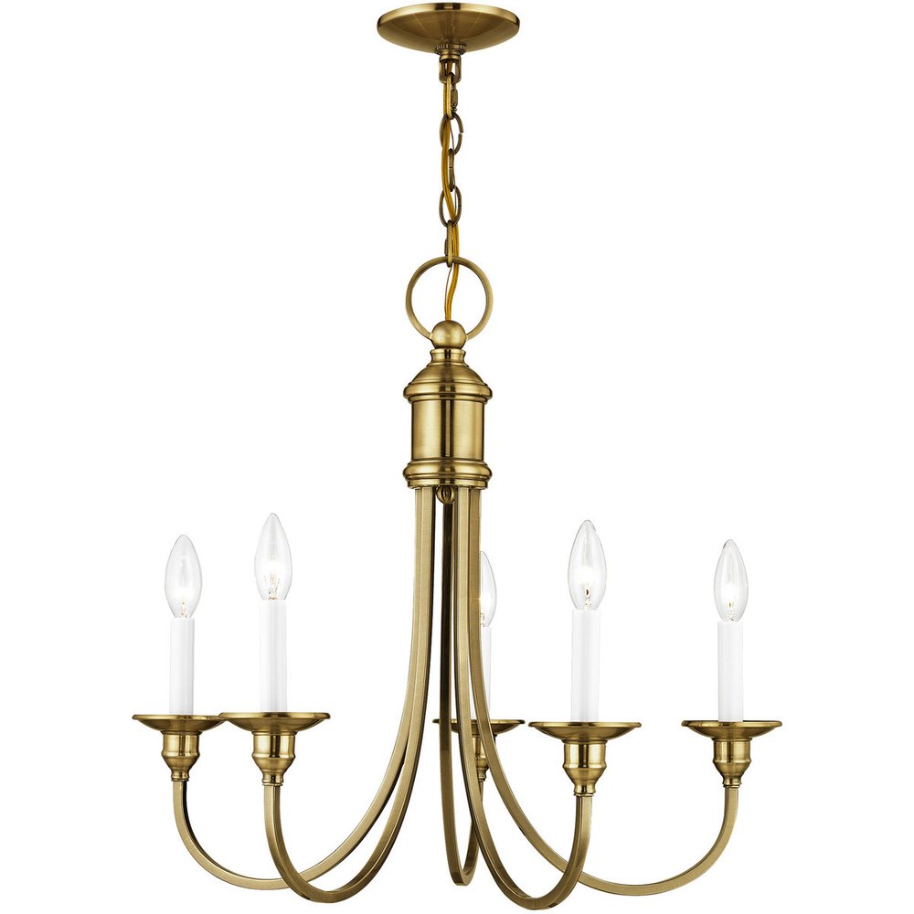 Five Light Dimmable Chandelier With Shades