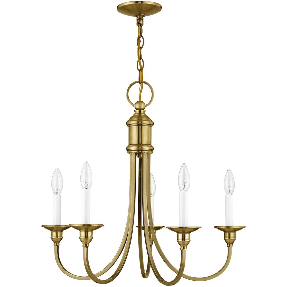 Five Light Dimmable Chandelier With Shades