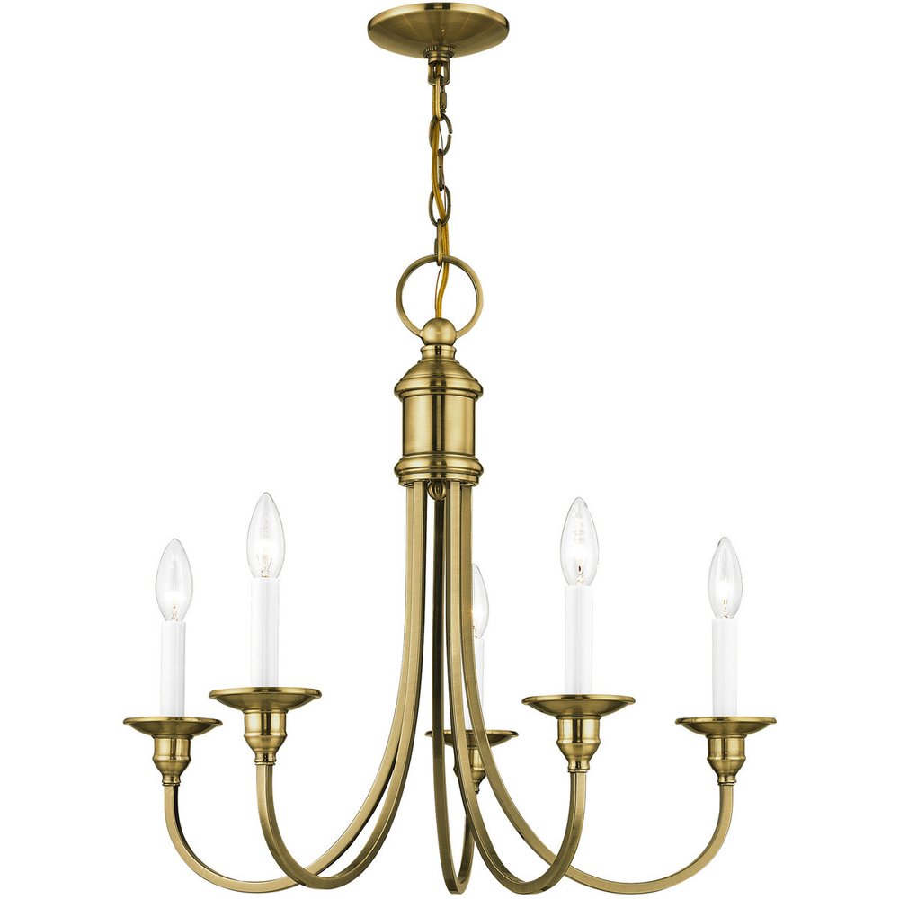Five Light Dimmable Chandelier With Shades
