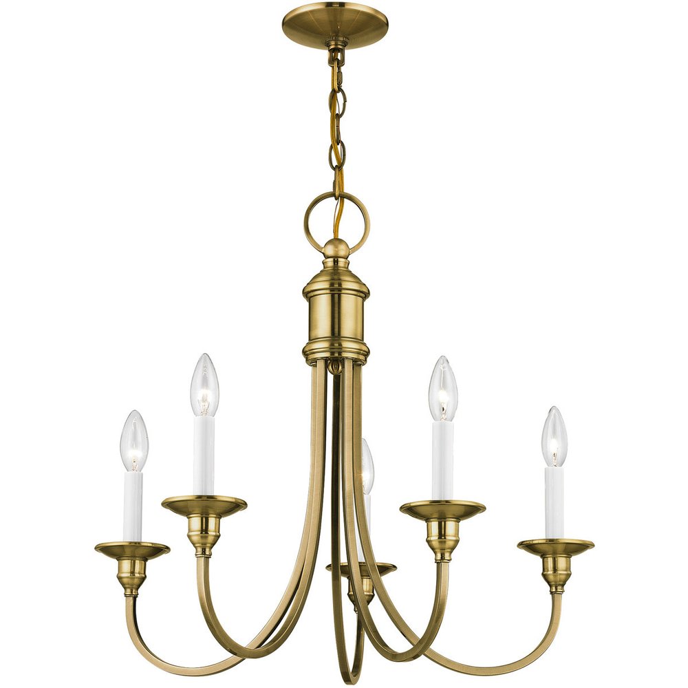 Five Light Dimmable Chandelier With Shades