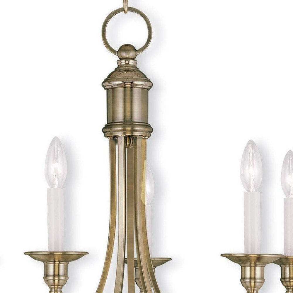 Five Light Dimmable Chandelier With Shades