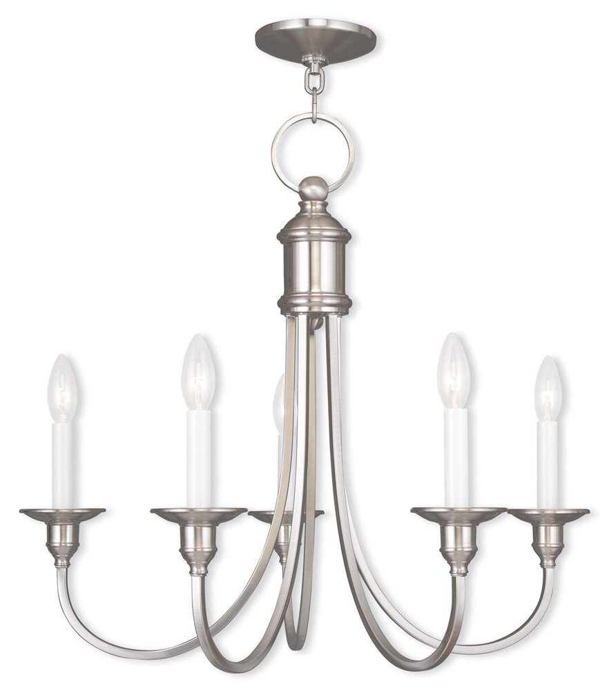 Five Light Dimmable Chandelier With Shades