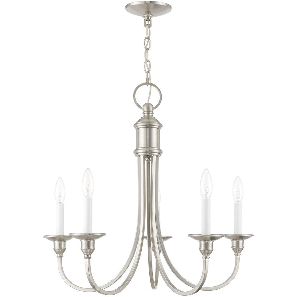 Five Light Dimmable Chandelier With Shades