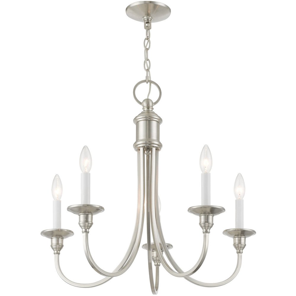 Five Light Dimmable Chandelier With Shades