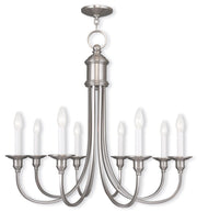 Eight Light Dimmable Chandelier With Shades