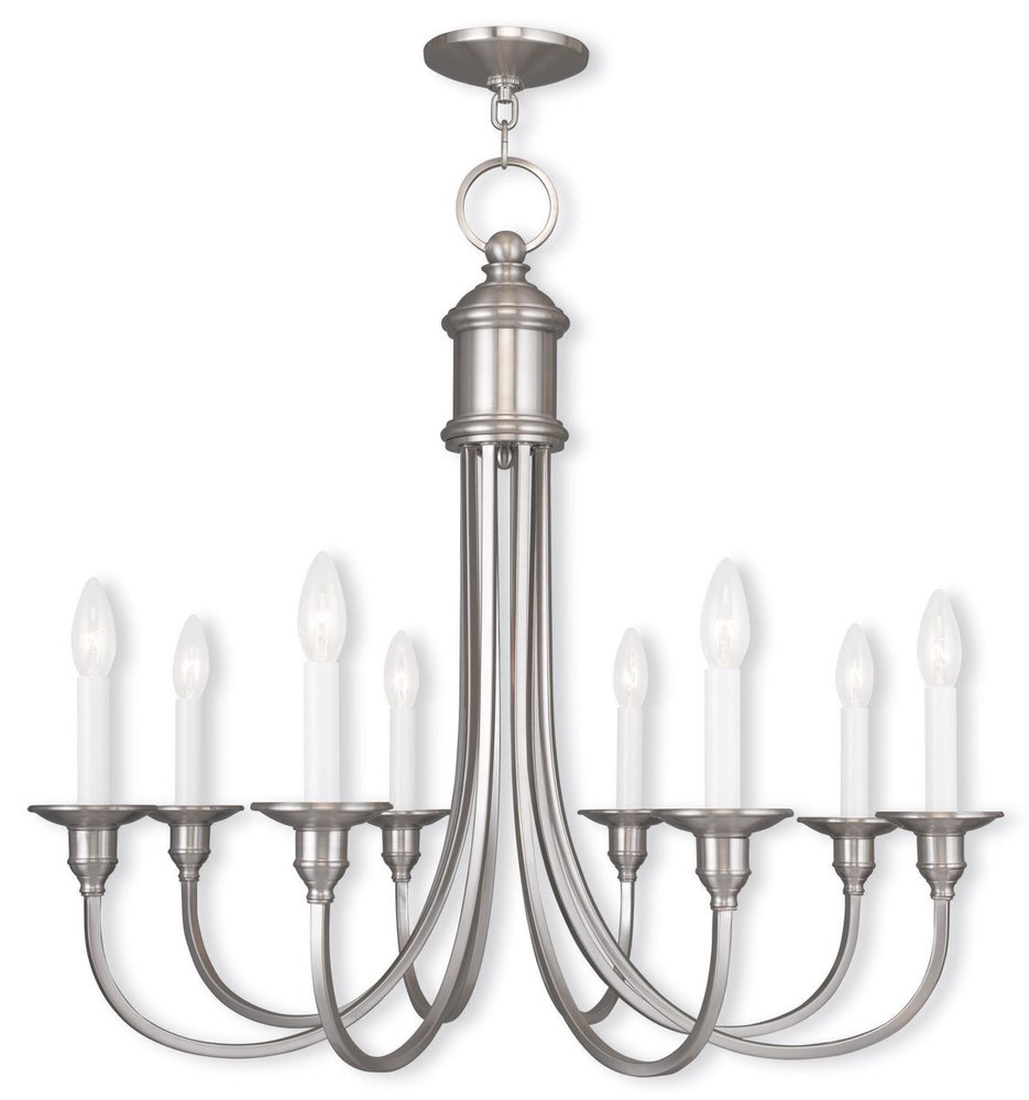 Eight Light Dimmable Chandelier With Shades
