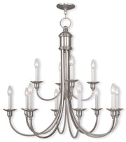 Twelve Light Dimmable Chandelier With Shades