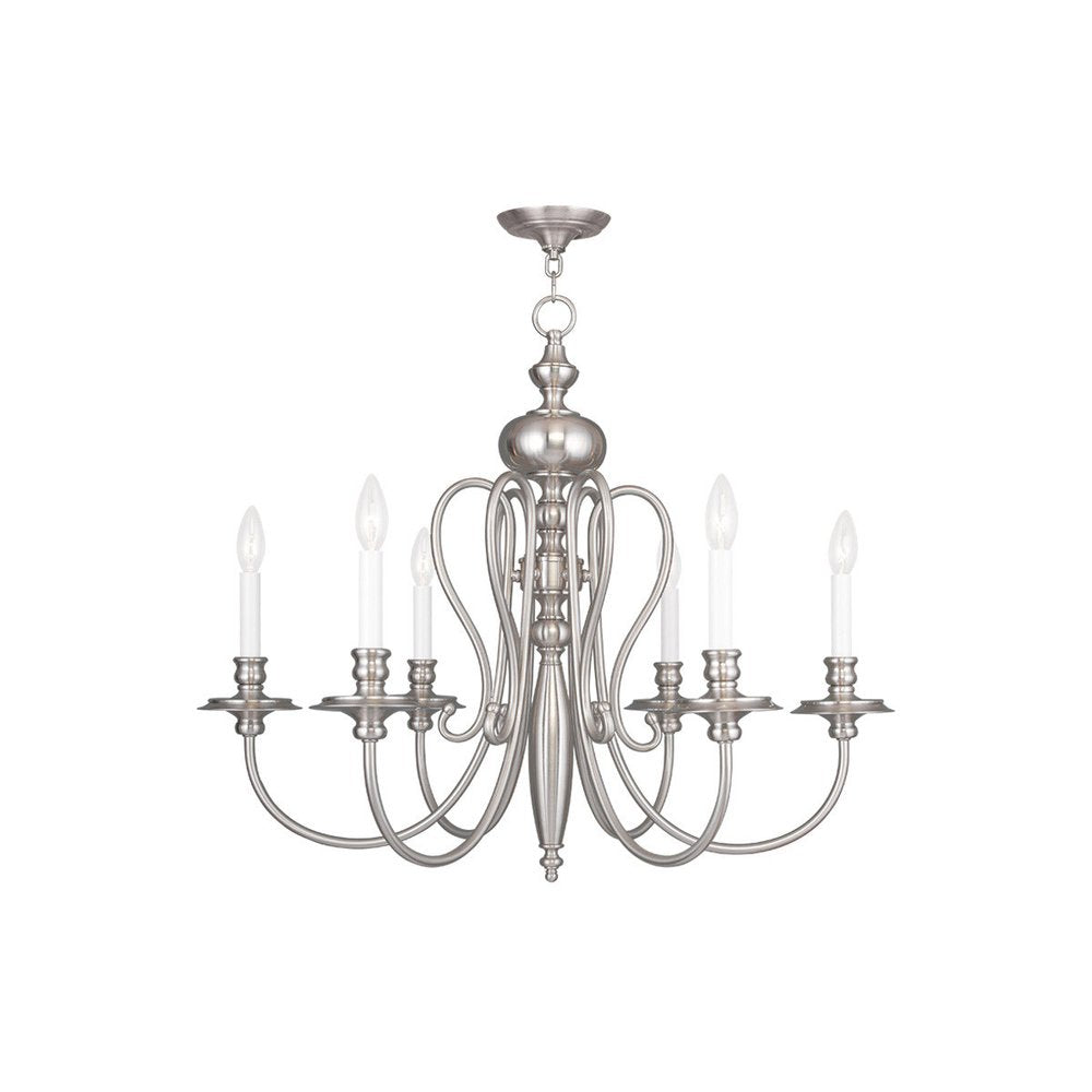 Six Light Dimmable Chandelier With Shades