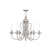 Six Light Dimmable Chandelier With Shades