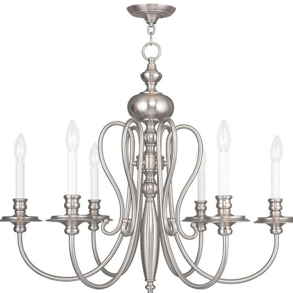 Six Light Dimmable Chandelier With Shades