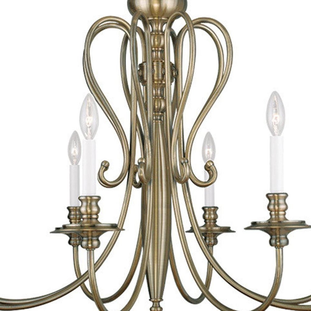 Eight Light Dimmable Chandelier With Shades