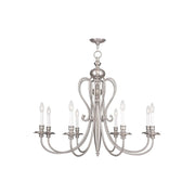 Eight Light Dimmable Chandelier With Shades