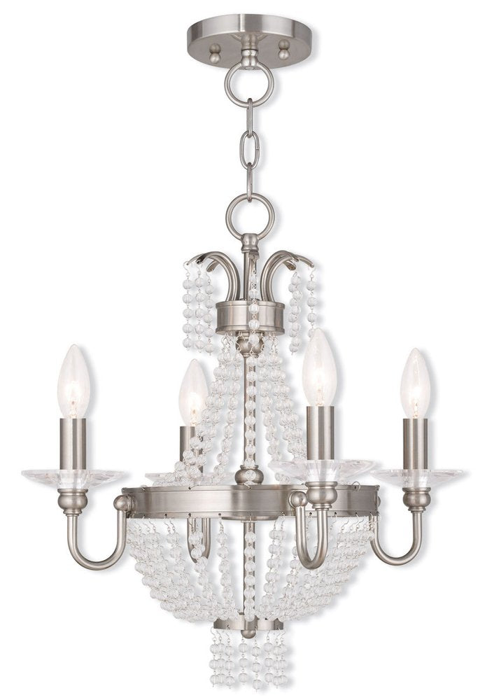 Four Light Dimmable Chandelier With Shades
