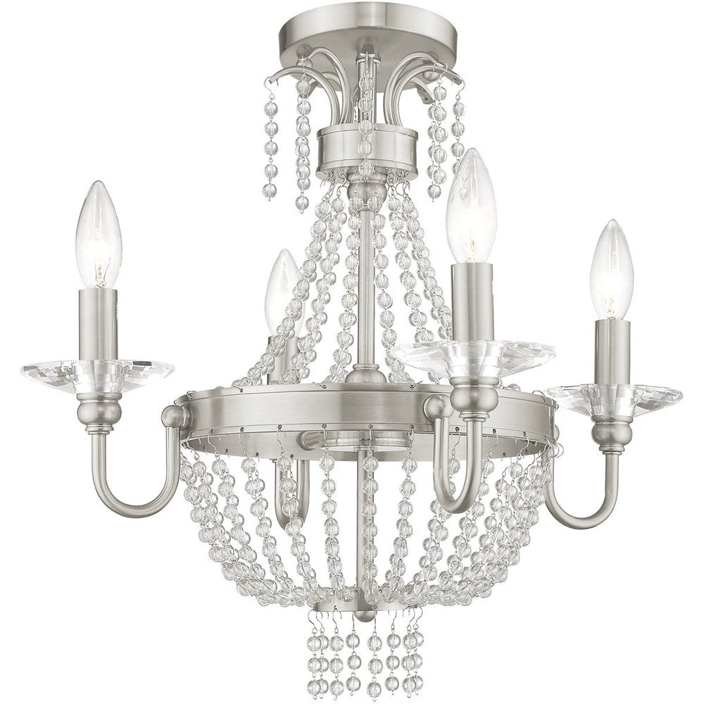 Four Light Dimmable Chandelier With Shades