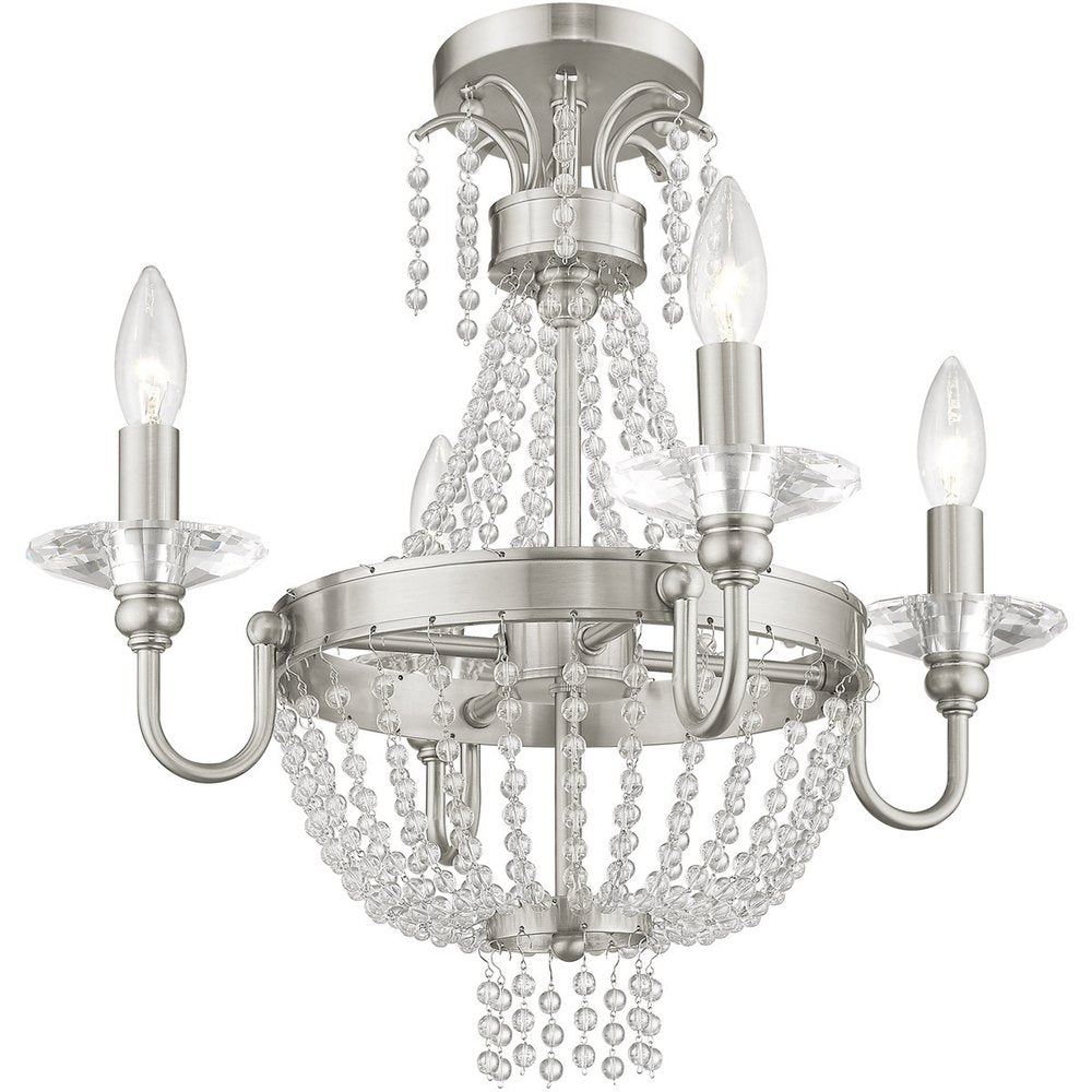 Four Light Dimmable Chandelier With Shades