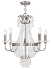 Five Light Dimmable Chandelier With Shades