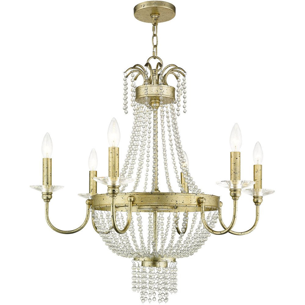 Six Light Dimmable Chandelier With Shades