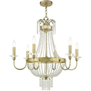 Six Light Dimmable Chandelier With Shades