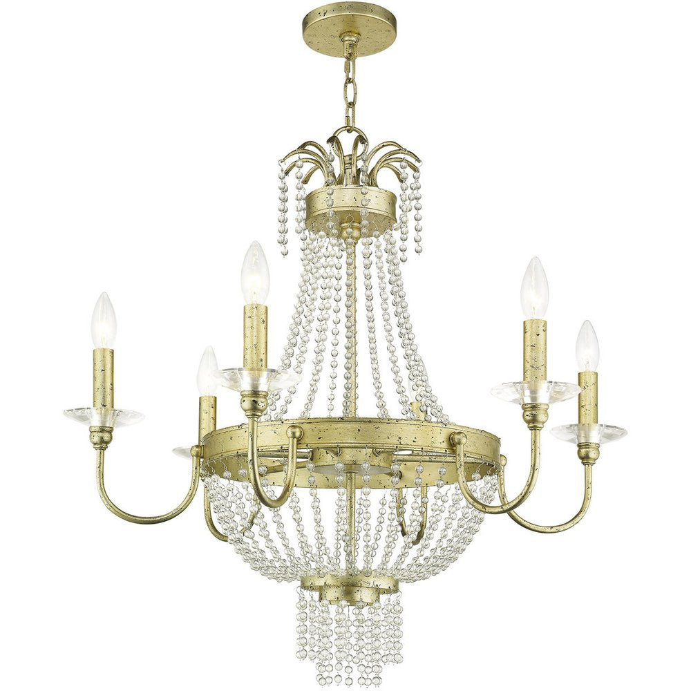 Six Light Dimmable Chandelier With Shades